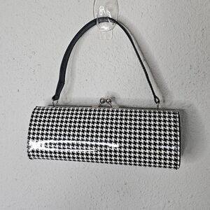 Houndstooth Black White Small‎ Snap Purse Mini Pencil Case 9X3